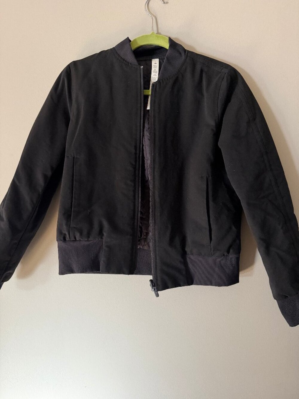 Lululemon Black Bomber Jacket Sz 6